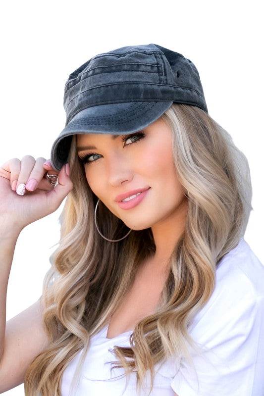 Women's Accessories - Hats Distressed Cadet Hat Cap