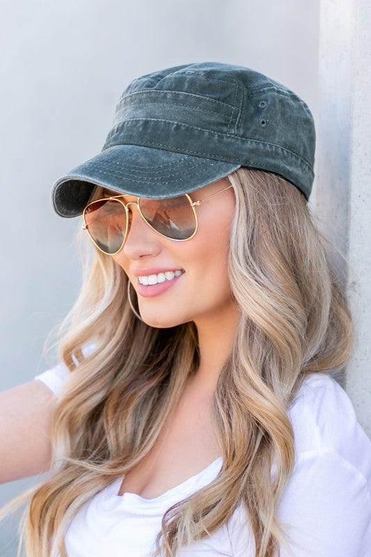 Women's Accessories - Hats Distressed Cadet Hat Cap