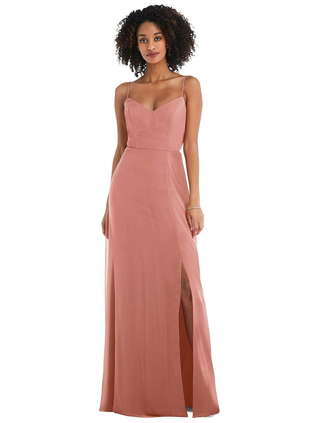Tie-Back Cutout Maxi Dress with Front Slit