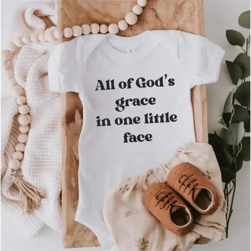 Eden & Eve - All Of God's Grace Baby Onesie, Black/White
