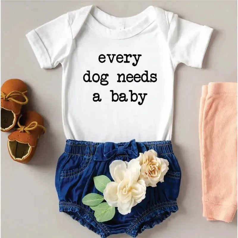 Eden & Eve - Baby Unisex Every Dog Needs A Baby Onesie, White