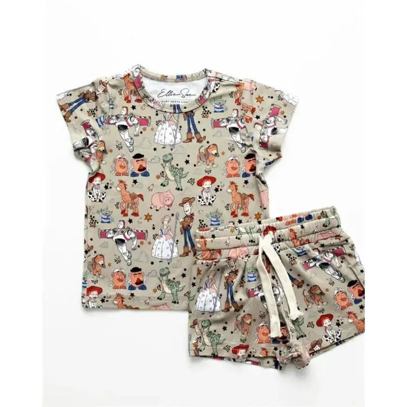 Ellie Sue - Baby Girl Bamboo Round Up Gang Lounge Set