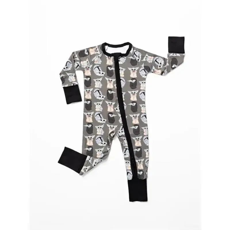 Ellie Sue - Baby Precious Cargo Bamboo Zipper Romper