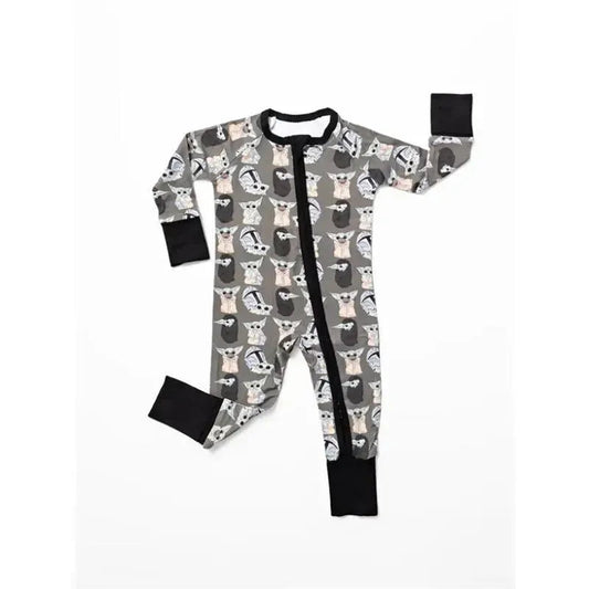 Ellie Sue - Baby Precious Cargo Bamboo Zipper Romper
