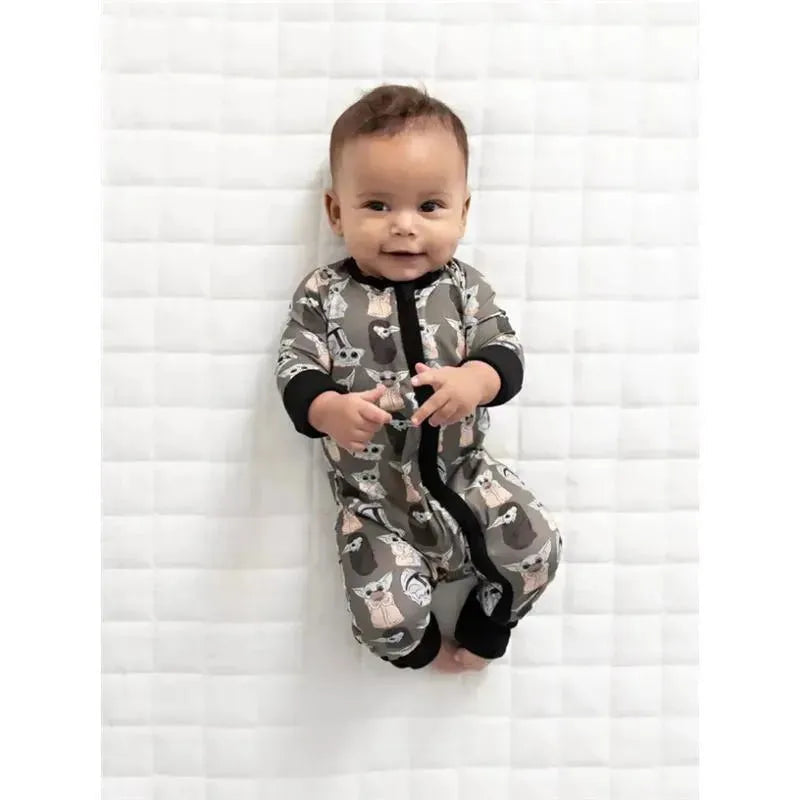 Ellie Sue - Baby Precious Cargo Bamboo Zipper Romper