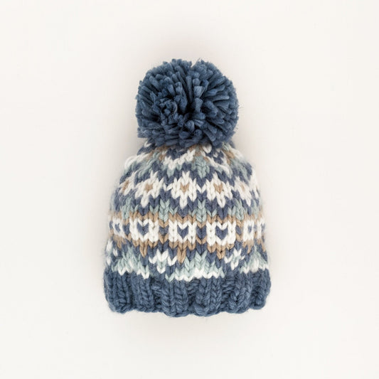 Fairisle Slate Beanie Hat