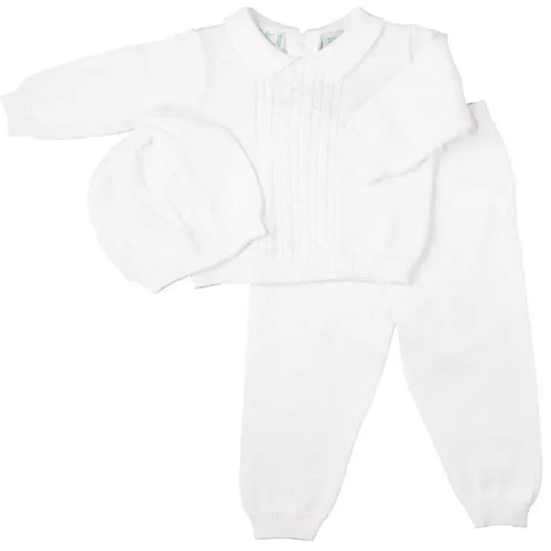 Feltman Brothers - Take Me Home Cable Knit Two Piece With Hat White