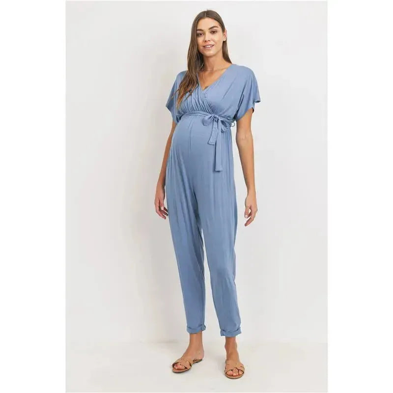 Hello Miz - Kimono Sleeve Maternity Nursing Jumpsuit, Denim
