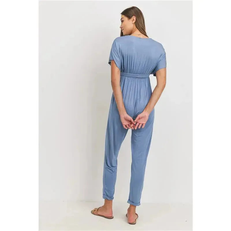 Hello Miz - Kimono Sleeve Maternity Nursing Jumpsuit, Denim