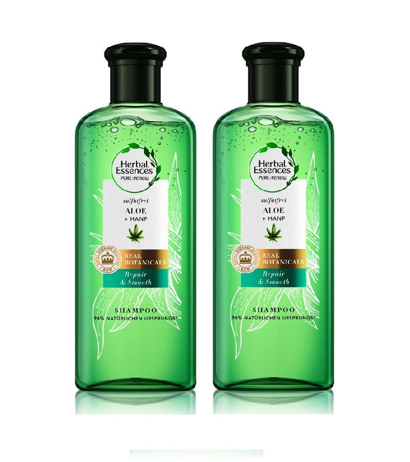 2xPack Herbal Essences Aloe + Hemp Hair Shampoo - 450 ml