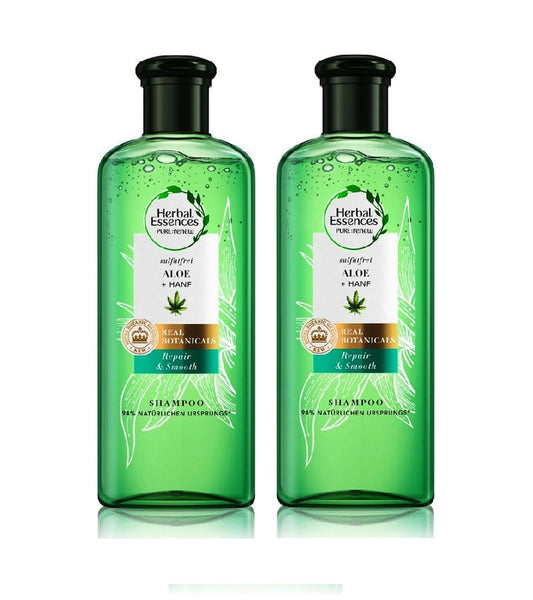 2xPack Herbal Essences Aloe + Hemp Hair Shampoo - 450 ml