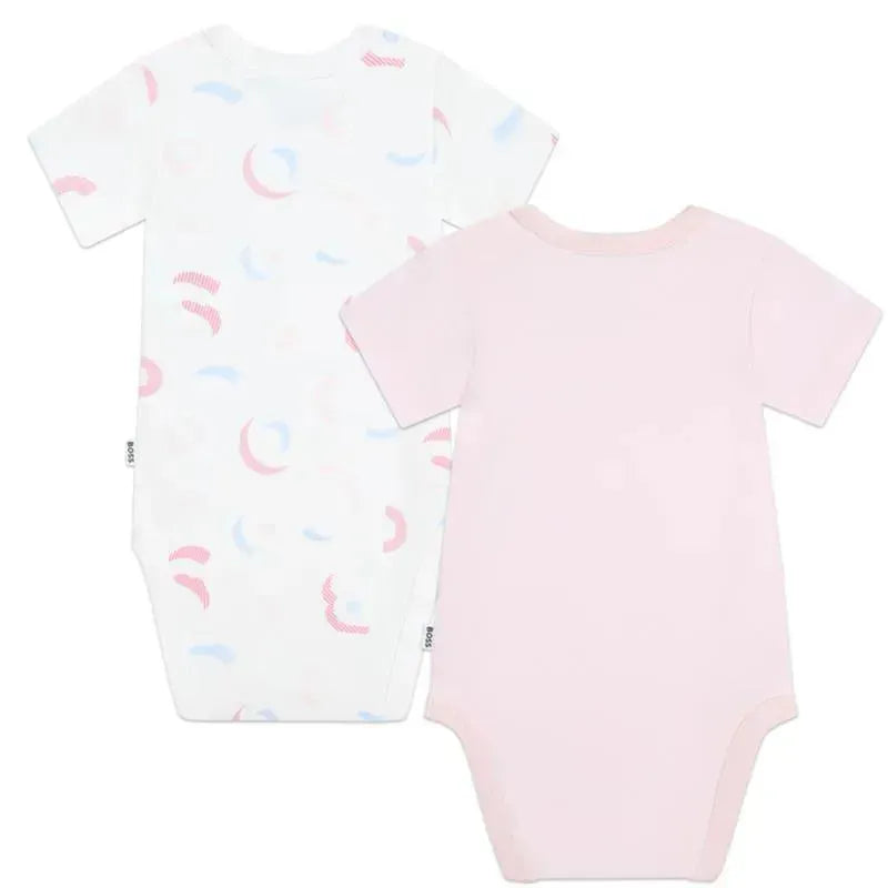 Hugo Boss Baby - 2Pk Baby Onesies Set, White/Pink