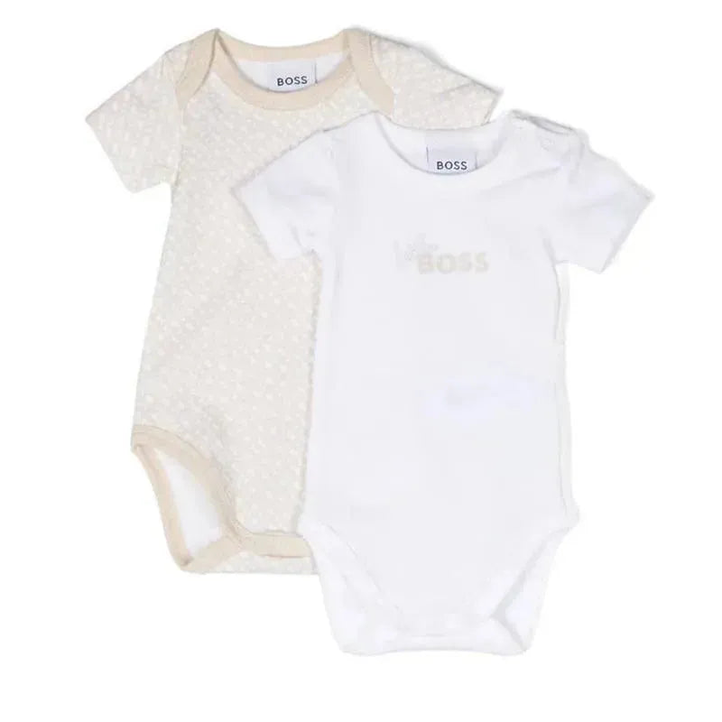 Hugo Boss Baby - 2Pk Neutral Bodysuit Set, Stone