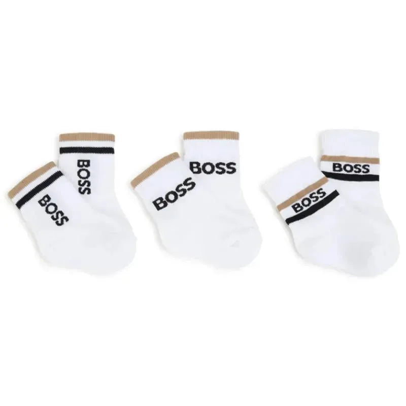 Hugo Boss Baby - 3Pk Socks White & Beige