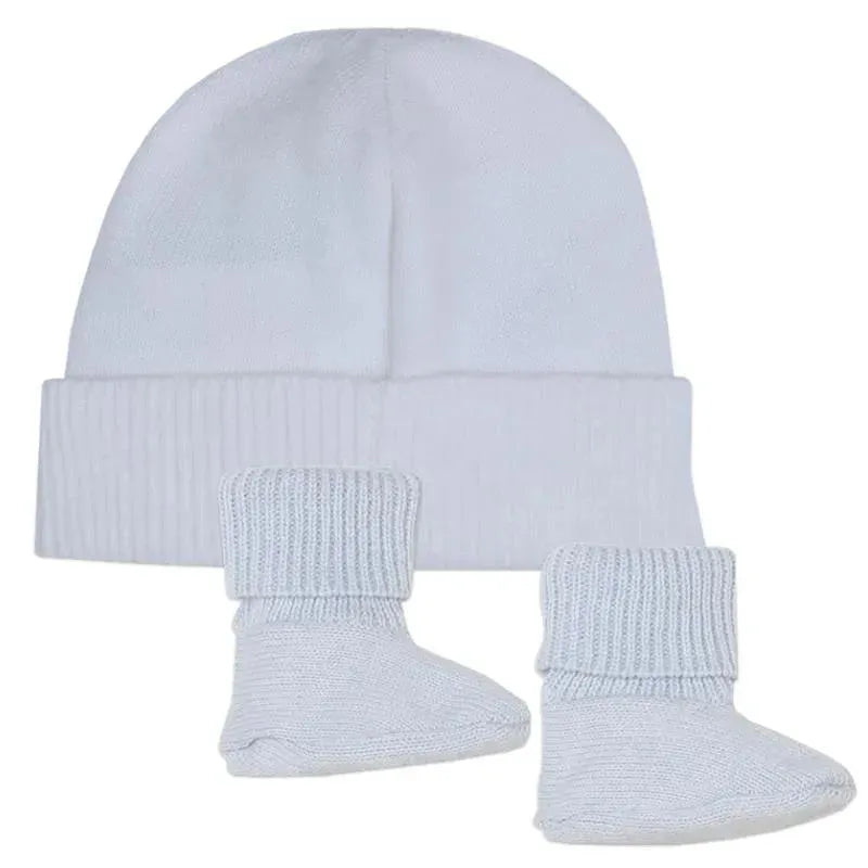 Hugo Boss Baby - Boy Knit Hat & Footie Set, Blue