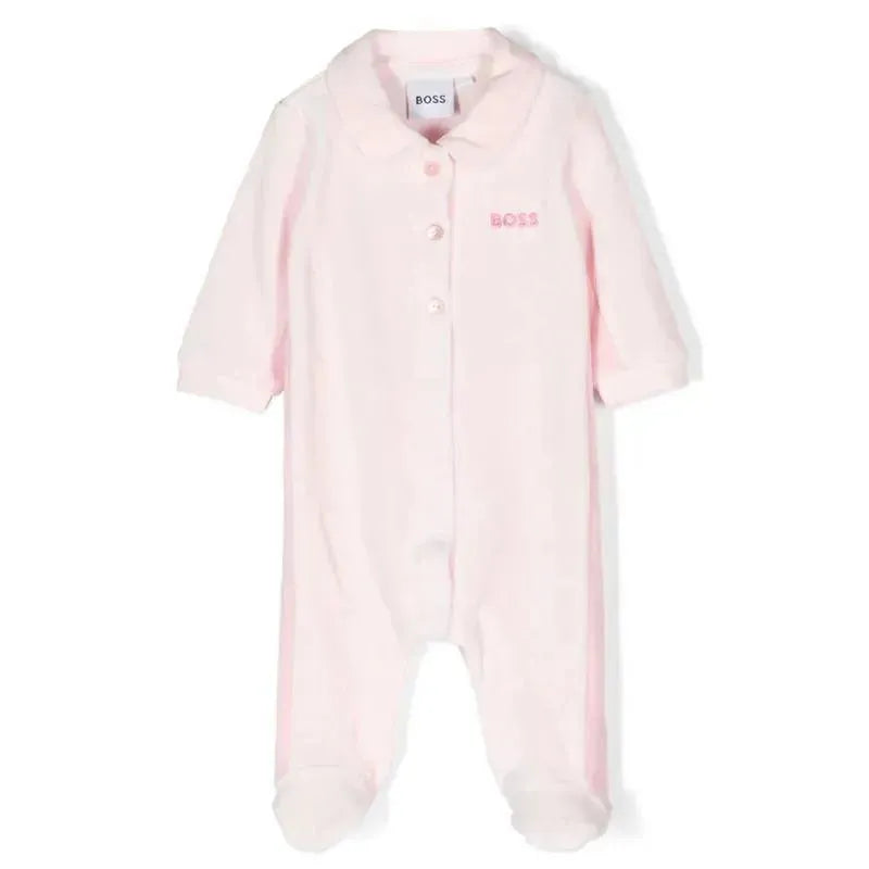 Hugo Boss - Baby Girl Logo Embroidered Pajamas, Light Pink
