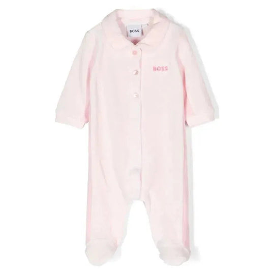 Hugo Boss - Baby Girl Logo Embroidered Pajamas, Light Pink