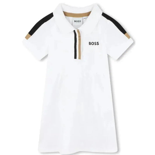 Hugo Boss Baby - Polo Dress Girl, White/Beige