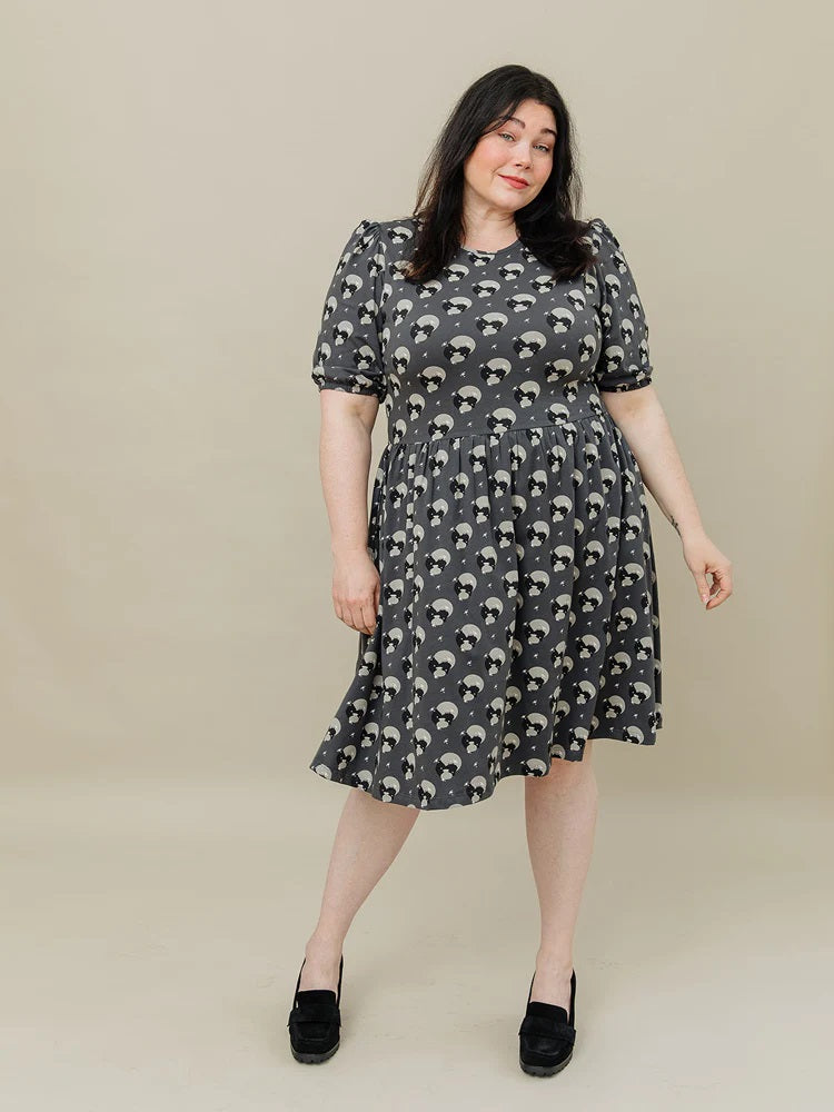 Inez Vase Cluster Bubble Sleeve Dress