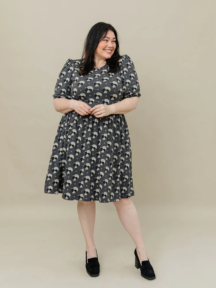 Inez Vase Cluster Bubble Sleeve Dress
