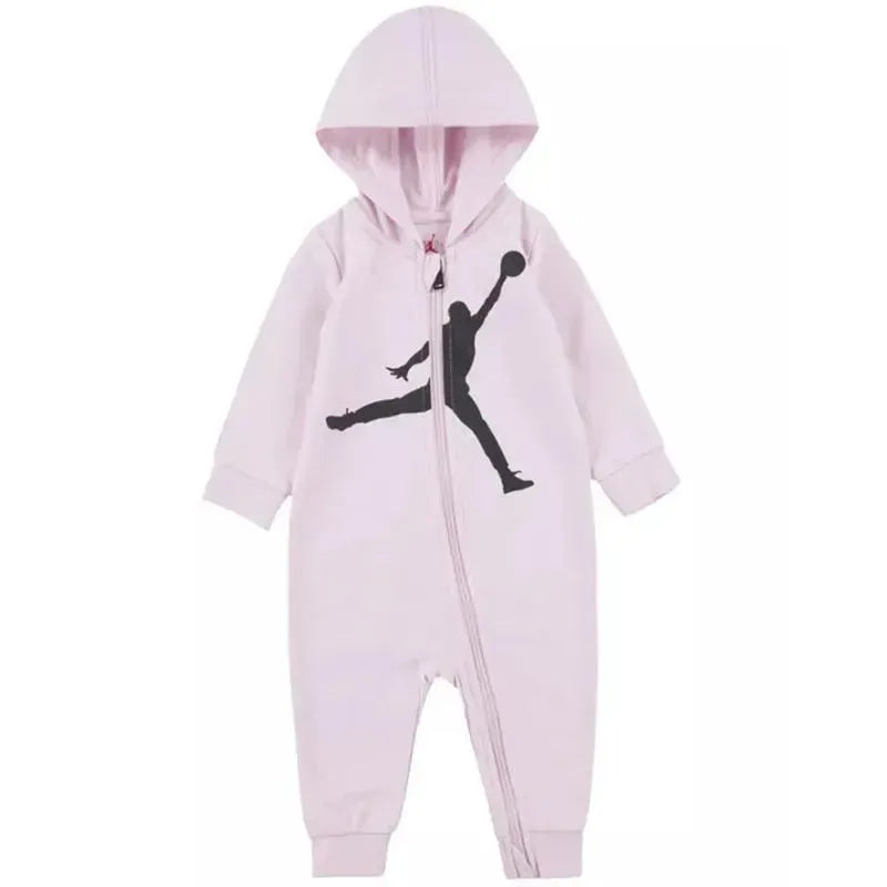 Jordan Baby - Girls Jump Man Hooded Coverall, Pink