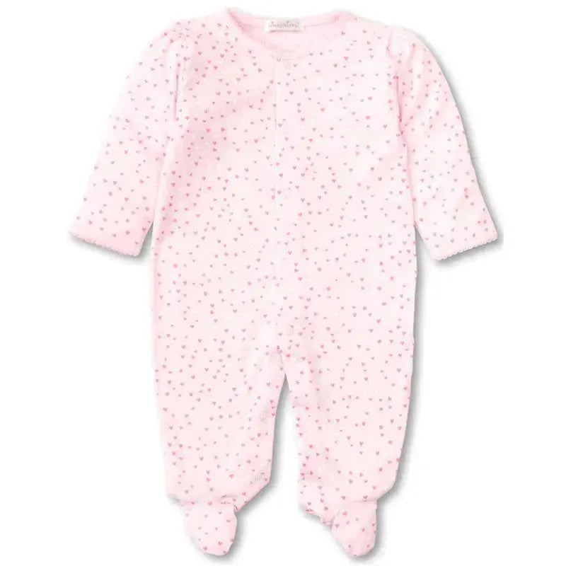Kissy Kissy - Baby Girl Footie Hearts, White/Pink