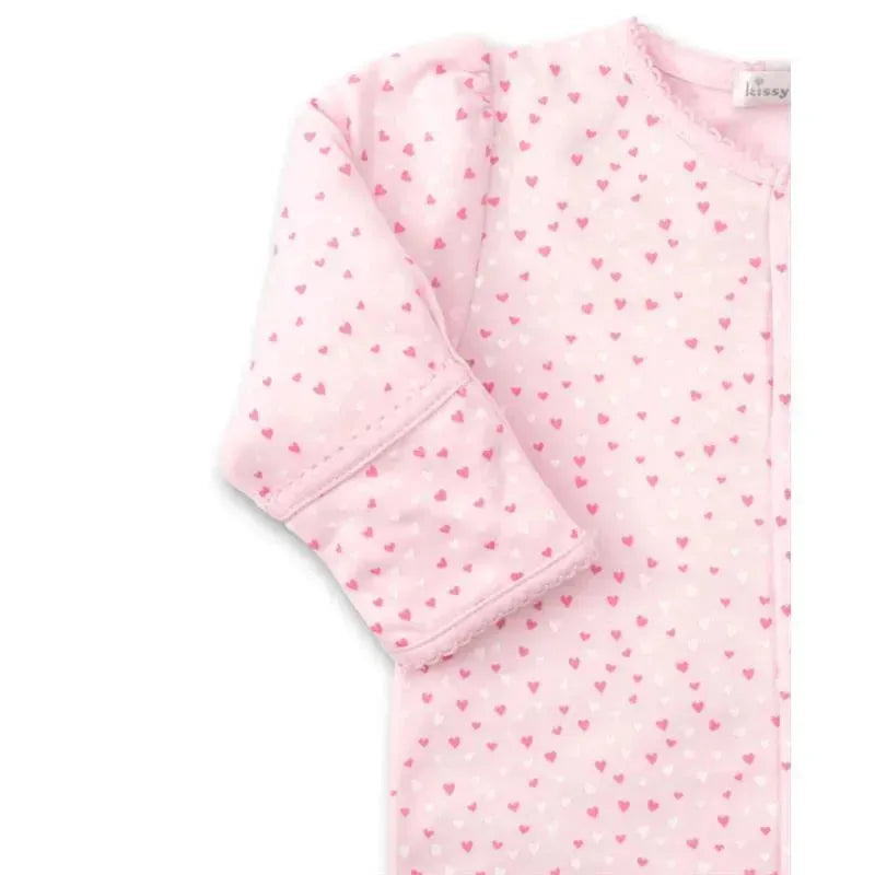 Kissy Kissy - Baby Girl Footie Hearts, White/Pink