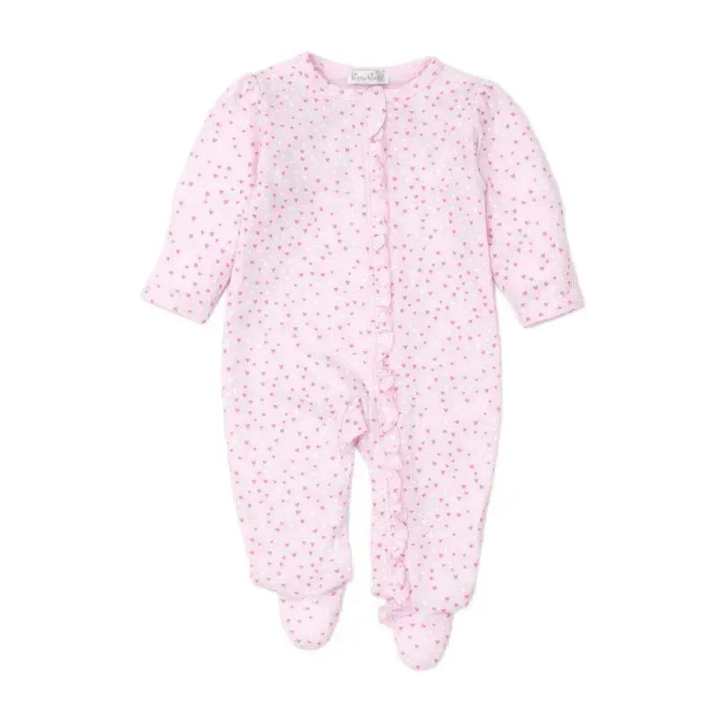 Kissy Kissy - Baby Girl Footie With Zip Hearts, White/Pink