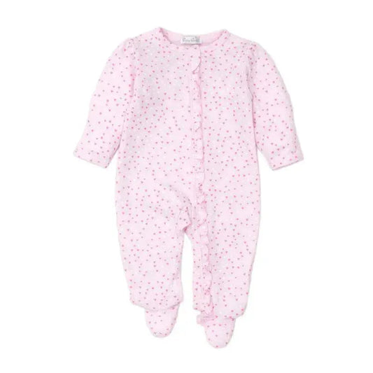 Kissy Kissy - Baby Girl Footie With Zip Hearts, White/Pink
