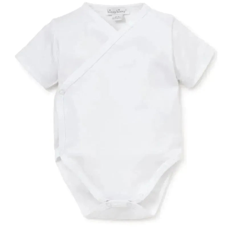 Kissy Kissy - Baby Basic Short Sleeve Cross Bodysuit, White