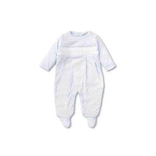 Kissy Kissy - Baby Boy Footie With Hand Smocked, Light Blue