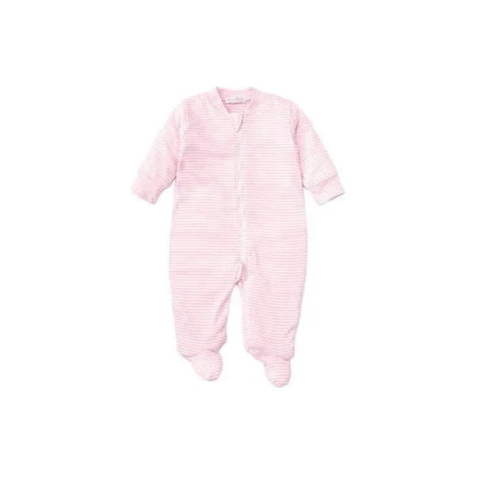 Kissy Kissy - Baby Girl Footie With Zip, Stripes Pink