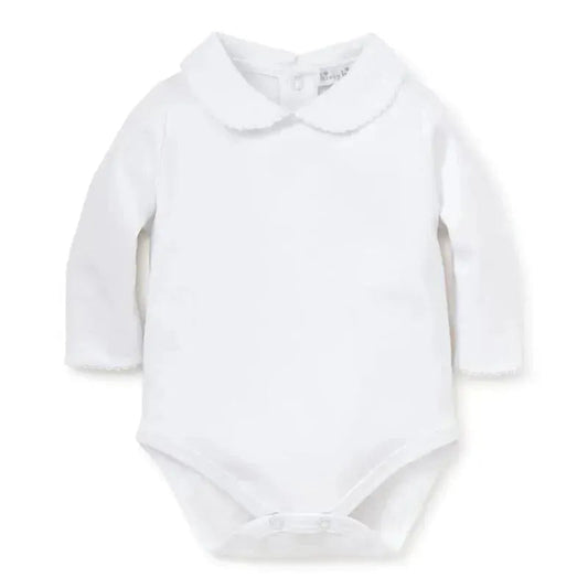 Kissy Kissy - Baby Girl Long Sleeve Bodysuit With Bebe Collar, White