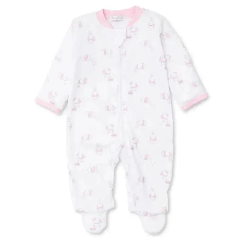 Kissy Kissy - Peppy Pups Zip Footie, Pink
