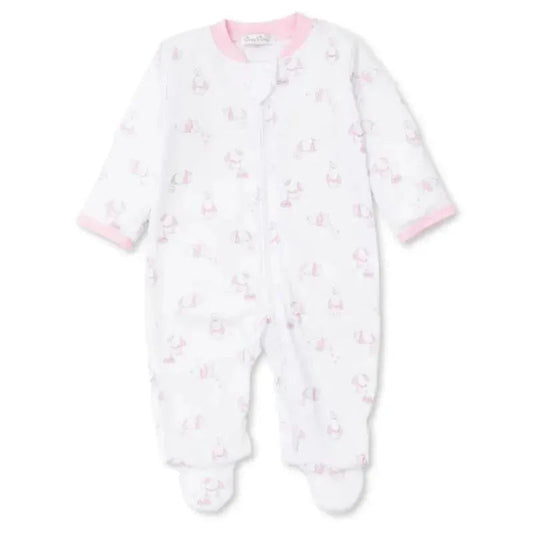 Kissy Kissy - Peppy Pups Zip Footie, Pink