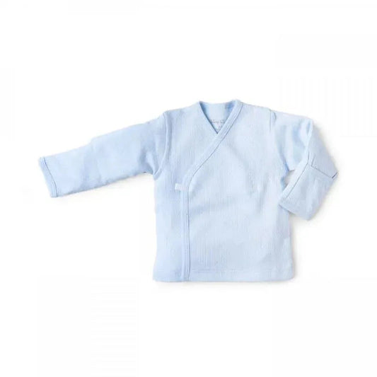 Kissy Kissy - Baby Boy Pointelle Long Sleeve Cross Tee, Light Blue