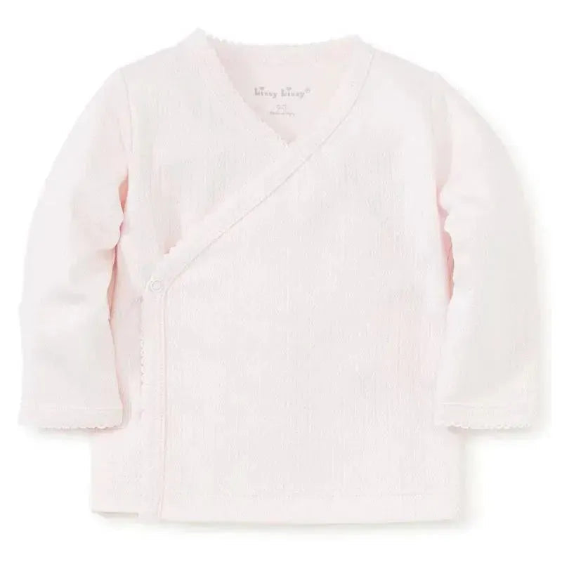 Kissy Kissy - Baby Girl Pointelle Long Sleeve Cross Tee, Pink