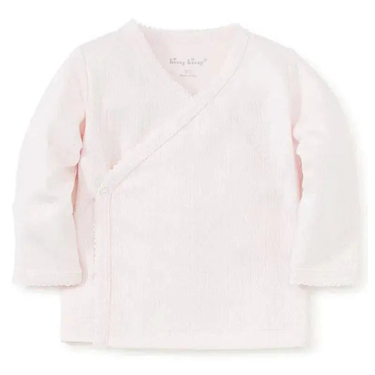 Kissy Kissy - Baby Girl Pointelle Long Sleeve Cross Tee, Pink