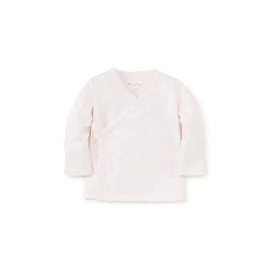 Kissy Kissy Pointelle Long Sleeve Cross Tee, Pink