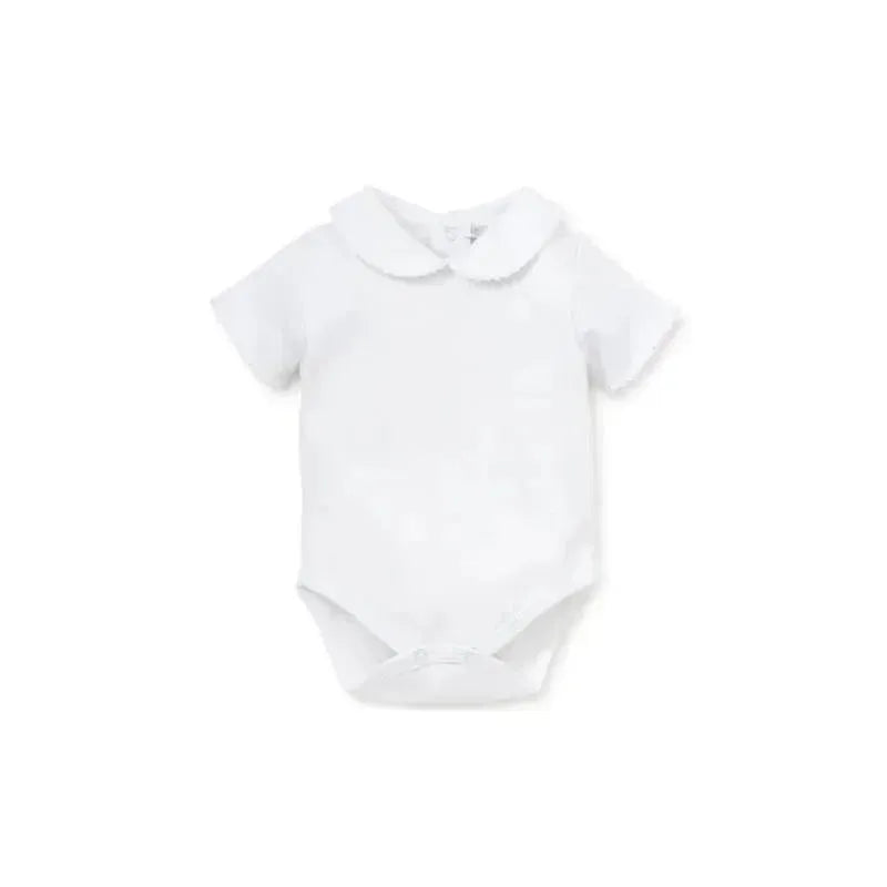 Kissy Kissy - Baby Short Sleeve Bodysuit With Bebe Collar, White
