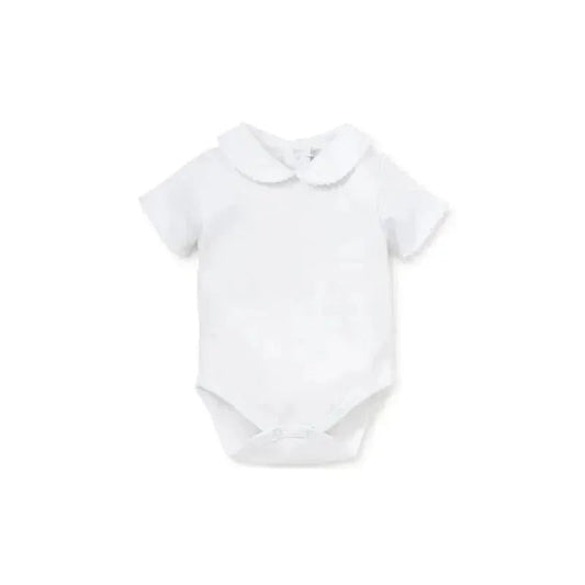 Kissy Kissy - Baby Short Sleeve Bodysuit With Bebe Collar, White