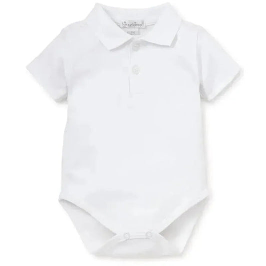 Kissy Kissy - Baby Boy Short Sleeve Bodysuit With Collar, White