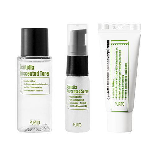 [PURITO] Centella Unscented line travel kit (mini) - Dodoskin