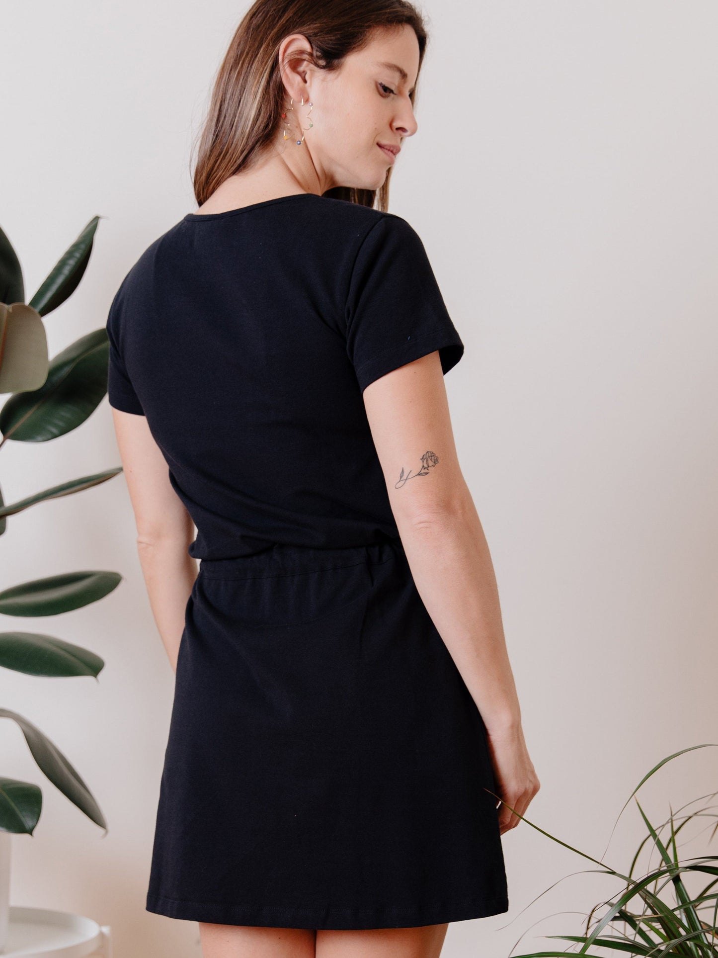 Abby Black Drawstring Dress