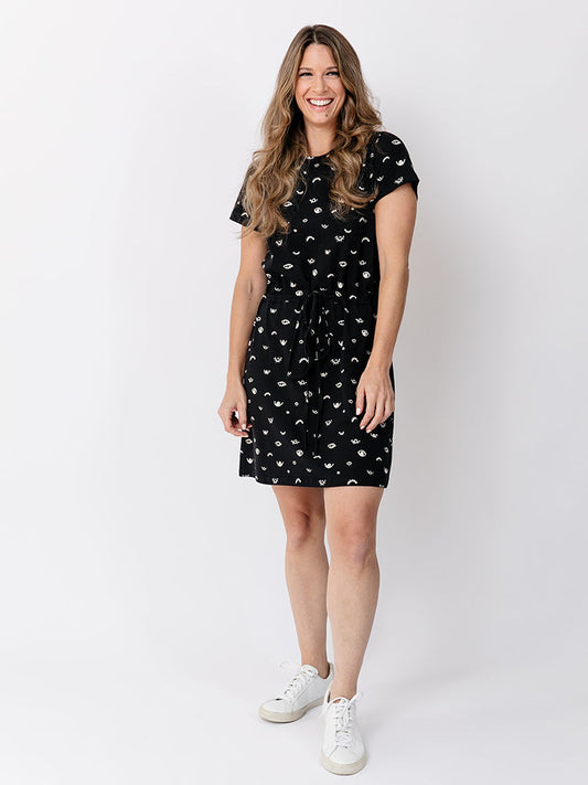 Abby Onyx Eyes Drawstring Dress