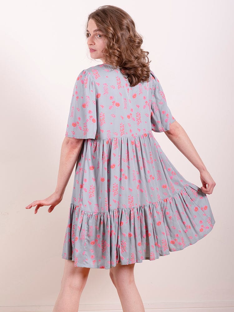 Adelaide Tencel Botanical Tiered Mini Dress