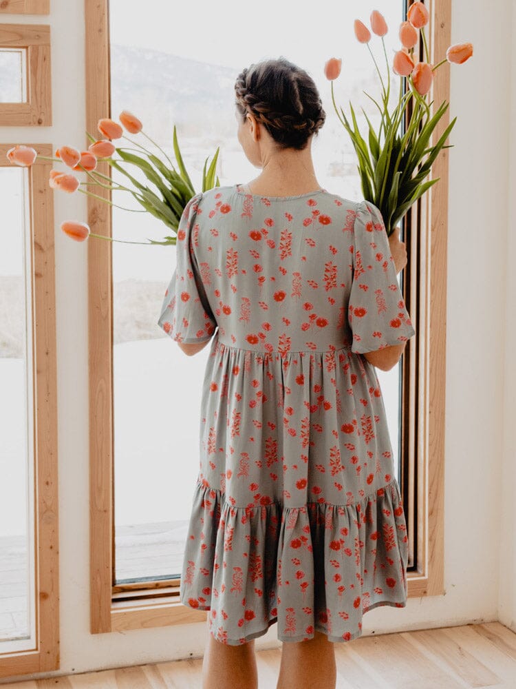 Adelaide Tencel Botanical Tiered Mini Dress