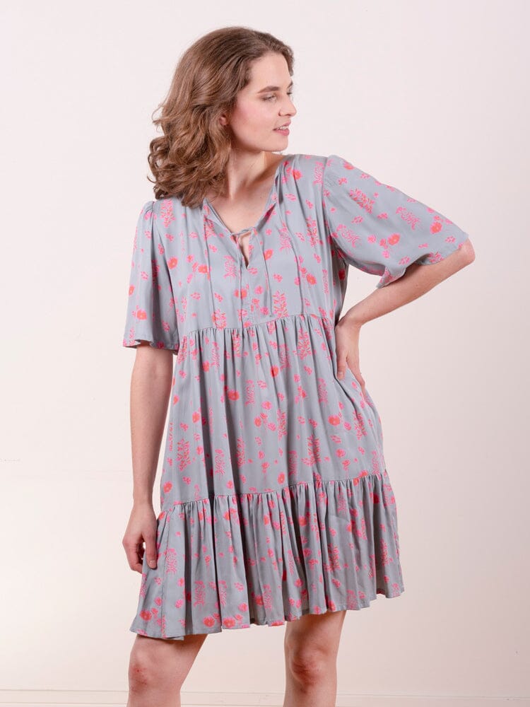 Adelaide Tencel Botanical Tiered Mini Dress