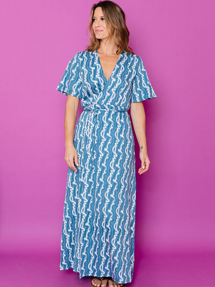 Brea Wrap Dress - Blue Samudra