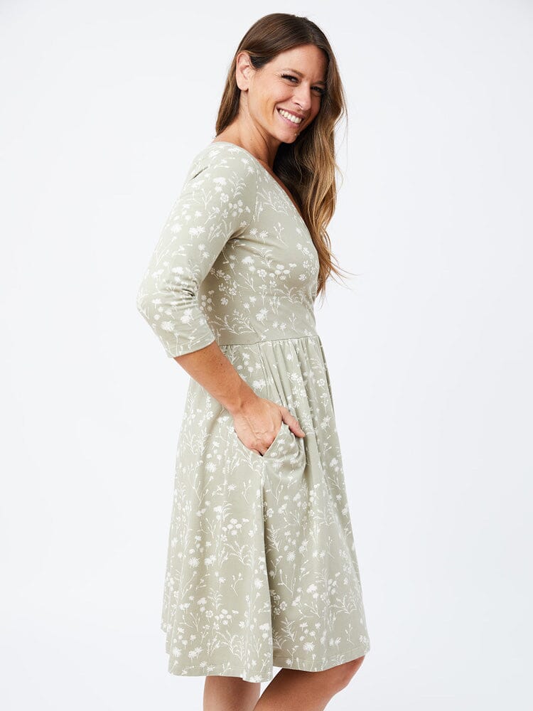 Callie Field Taupe Long Sleeve Wrap Dress